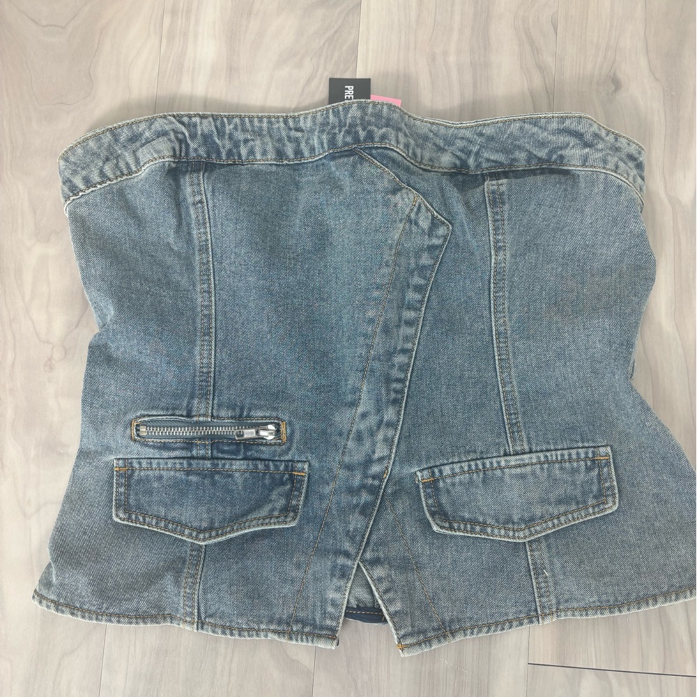 Pretty little thing bandeau denim corset Never Worn